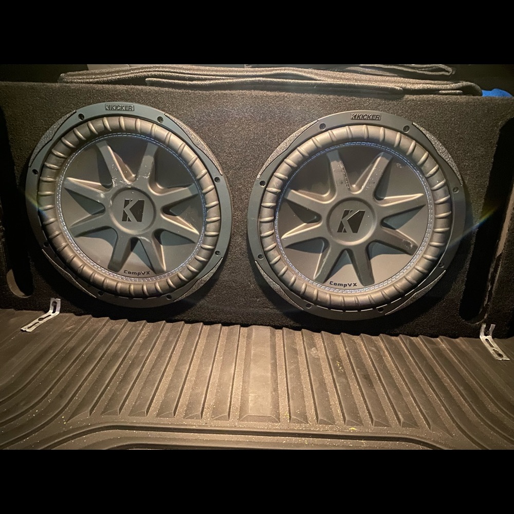 kicker compr 12” box framed with system as well & comes with bass control